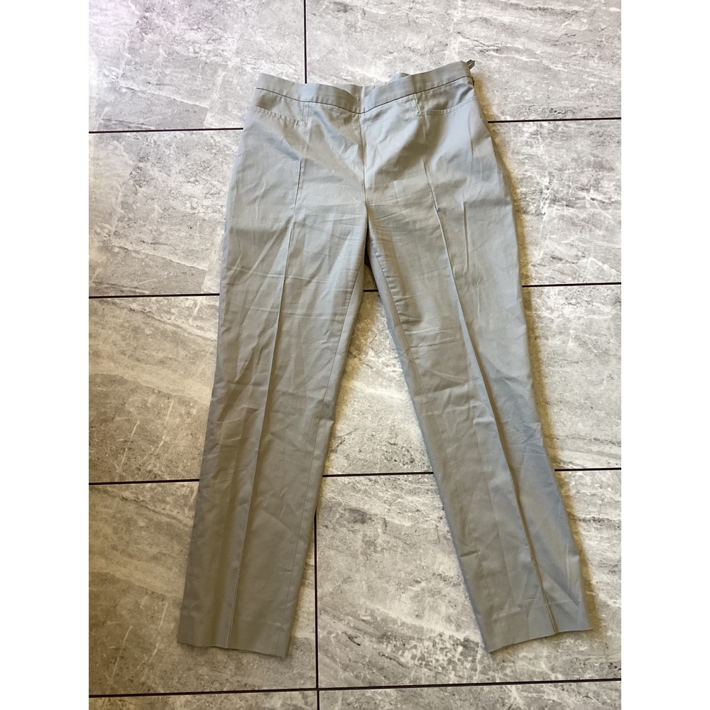 Akris Punto Womens Gray Cotton Blend Side Zip Tailored Trousers Pants Size 8
